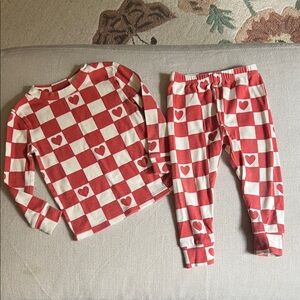 Heart Checkered Kids Pajama Set